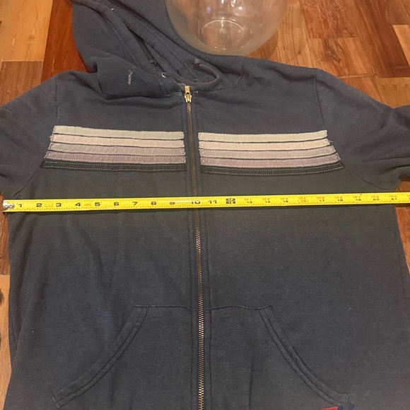 Unisex aviator nation Charcoal/Gray stripes Hoodie Sweatshirt size L. - Picture 6 of 6